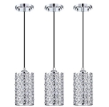 Doraimi Adjustable 1 Light Crystal Pendant with Chrome Finish Modern and Concise Polyhedral @ $29.69