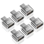 Duttek USB C to USB Adapter 6 Pack, USB Type C Male to USB 2.0 Type A Female Extension Connector Support 480Mbps Data Transfer, OTG Function and Charging for Phone, Laptop, USB Keyboard (Silver) @ $3.76