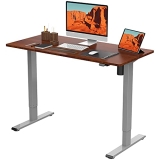 FLEXISPOT Standing Desk 48 x 24 Inches Electric Adjustable Desk Sit Stand Desk Home Office Desks with Splice Board (Silver Frame + Mahogany Top) @ $129.99