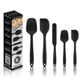 OVENTE Silicone Cooking Utensils Set – Food Grade Rubber Spatulas Silicone Heat Resistant w/ Stainless Steel Core & Seamless Design @ $6.95