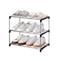 Jucaifu Stackable Small Shoe Rack, Entryway, Hallway and Closet Space Saving Storage and Organization (3-Tier, Black) @ $8.99