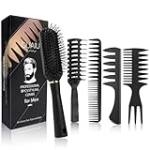 DUAIU Hair Brush Set, 5 PCS Paddle Brush and Hair Comb for Men Women, Paddle Detangling Brush Vented Brush Wide Tooth Comb for Curls Straight Thick Fine Wet or Dry Hair Care Styling
