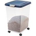 IRIS USA MP-12 50 Lbs/69-Quart WeatherPro Airtight Pet Food Storage Container with Attachable Casters (Navy) @ $18.49