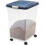 IRIS USA MP-12 50 Lbs/69-Quart WeatherPro Airtight Pet Food Storage Container with Attachable Casters (Navy) @ $18.49