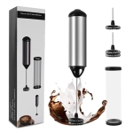 GREATONE Electric Milk Frothers Handheld Foam Beater Milk Frother Battery Operated Mini Smoothie Blender For coffee whipping cappuccino latte milk matcha hot chocolate Silver/Black @ $4.89