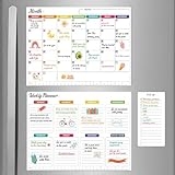Magnetic Dry Erase Refrigerator Calendar – 3PCS Set of Monthly Fridge Calendar and Today List, 14.4
