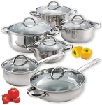 Cook N Home 12-Piece Stainless Steel Cookware Set @ $72.00