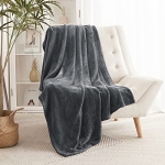 RYB HOME Grey Throw Blanket Soft Flannel Fleece Blankets Lightweight Thermal Fuzzy Bed Blanket for Couch Bed Sofa Travel Camping @ $9.56