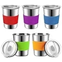 Rommeka Sippy Cups for Toddlers, 8oz Stainless Steel Toddler Cups Spill Proof with Lids and Silicone Sleeves, Stackable Baby Drinking Smoothie Cup for Girls Boys – 5 Pack @ $11.39
