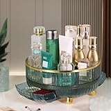 Tdtcy Lazy Susan Makeup Perfume Organizer, 360 Degree Rotating Cosmetic Desk Storage,plastic rotating turn tray container bins,Spinning Bathroom Vanity,Display Case for Lotions (1 Tier,Green) @ $9.20