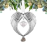 Memorial Ornaments Christmas Angel Wings, A Piece of My Heart is in Heaven for Loss of Loved One Remembrance Keepsake Sympathy Gift (mom) @ $9.99
