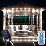 Tngan 300LED Solar Curtain Lights Outdoor Indoor, IP65 Waterproof Solar String Lights for Patio Decor, Dangling Window Lights, 8 Modes Twinkle Lights for Christmas Home Garden Wall Party – Cold White @ $12.00
