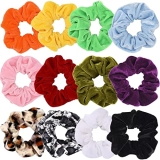 12 Pcs Hair Scrunchies Velvet Elastic Hair Bands Scrunchy Hair Ties Ropes Scrunchie for Women or Girls Hair Accessories @ $4.99