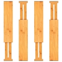Bamboo Drawer Dividers Organizers Adjustable Expandable Wooden Separators Organization for Kitchen Bedroom Bathroom Dresser 4 Pack (12.5-15.8 inch) by Pipishell @ $9.99