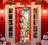 Christmas Door Cover Decorations, Fabric Dog Cute Xmas Front Door Banner Covering Indoor Outdoor Christmas Party Supplies 72.8×35.4 Inch @ $4.75