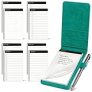 WEMATE 10 Pieces Small Notepad Holder Set Pocket Notebook – Included Mini Pocket Notepad Holder Set with 8 Memo Book Refills and Metal Pen for Meetings, Daily Records, and Notes 3 x 5 Inch (Green) @ $7.97