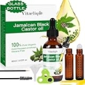 Vitaelique Jamaican Black Castor Oil, Cold Pressed Organic Pure Unrefined Glass Bottle Hair Oil For Hair Growth, Natural Carrier Oil for Thicker Eyebrows Eyelashes, Scalp, Face, Skin Moisturizer @ $6.49