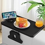 Large Size Couch Arm Tray – 15×9.8 Strong Wood Foldable Sofa Side Clip Tray with 360° Rotating Phone Holder, Armrest Tray for Eat, Drink, Cup, Snack, Remote Control, No Installation Required @ $14.99