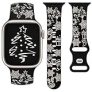 Christmas Two-Tone Engraved Band Compatible with Apple Watch Band 42mm 41mm 40mm 38mm Women Men, Holidays Dressy Cute Festival Soft Silicone Sport Strap for iWatch SE 2/1 Series 10 9 8 7 6 5 4 3 2 1 @ $4.88