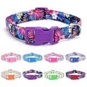 LASOCUHOO Pet Dog Collar, Soft Fabric Dog Collar, Floral Printed Adjustable Dog Collar for Small, Medium, Large Dogs @ $4.99