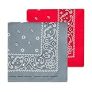 Levi’s Men’s 100% Cotton Multi-purpose Bandana Gift Sets – Headband, Wrap, Protective Coverage, Red/Grey, Pack 2 @ $3.13