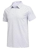 Mens White Polo Shirt Short Sleeve Golf Shirts for Men Dry Fit 2XL Polo Shirts for Men Casual Print Polos Hawaiian Shirts @ $24.99