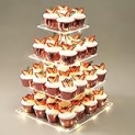 Yumhouse Cupcake Stand for 50 Cupcakes,4-Tier Acrylic Cupcake Tower Holder,Cupcake Holder,Dessert Stands with LED Light String for Cupcake Display,Wedding,Birthday,Baby Shower @ $15.39