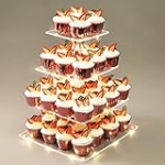 Yumhouse Cupcake Stand for 50 Cupcakes,4-Tier Acrylic Cupcake Tower Holder,Cupcake Holder,Dessert Stands with LED Light String for Cupcake Display,Wedding,Birthday,Baby Shower @ $15.39