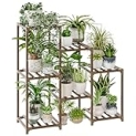 Bamworld Plant Stand Indoor Plant Shelf Outdoor Wood Plant Rack for Multiple Plants 3 Tiers Ladder Plant Pot Holder for Living Room Patio Boho Home Decor for Gardening