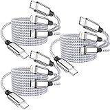 USB C Multi Charging Cable 4FT 3Pack USB C Port 3 in 1 Multi Charger Cable Apple MFi Certified Nylon Braided USB Fast Cord with Type-C Micro USB Lightning for Most Cell Phone/iPad/iPhone/Tablet