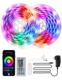 LED Light Strip, Waterproof 32.8ft. RGB LED Strip Lights, Jolywell WiFi LED Lights for Bedroom, Music Strip Lights with Timer and Remote Controller, DIY LED Lights for Home Holiday Decor