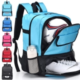 YITUYISI Youth Soccer Bag – Baseball Backpack Soccer Bags Volleyball & Football & Handball Sports Large Capacity Sports Equipment Bags Gift to School Gym Outdoor Camping(Lake-blue) @ $19.99