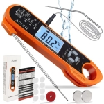 Meat-Thermometer Digital Instant-Read Food Temperature-Probe – with Magnet Calibration Candy Thermometer Waterproof for Kitchen Cooking Grill BBQ Oven @ $2.28
