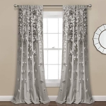 Lush Decor Riley Window Curtain Sheer Ruffled Textured Bow Window Panel for Living @ $20.99