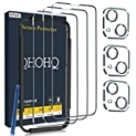 QHOHQ 3 Pack Screen Protector for iPhone 14 Plus 6.7 Inch with 3 Pack Tempered Glass Camera Lens Protector, Ultra HD, 9H Hardness, Case Friendly [Easy to Install Frame] @ $9.34