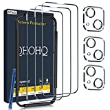 QHOHQ 3 Pack Screen Protector for iPhone 14 Plus 6.7 Inch with 3 Pack Tempered Glass Camera Lens Protector, Ultra HD, 9H Hardness, Case Friendly [Easy to Install Frame] @ $9.34