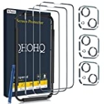 QHOHQ 3 Pack Screen Protector for iPhone 14 Plus 6.7 Inch with 3 Pack Tempered Glass Camera Lens Protector, Ultra HD, 9H Hardness, Case Friendly [Easy to Install Frame] @ $9.34