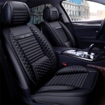 West Leathers 5 Car Seat Covers Full Set with Waterproof Faux Leather Universal Fit for Sedan SUV Truck Auto Interior Accessories (7 Black @ $79.99