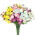 Linkstyle 10 Bundles Daisies Artificial Flowers, Colorful Fake Daisy Plant Hanging Faux Plastic Flower Bridal Bouquet for Outdoor Garden Window Box Cemetery Home Table Decor, Multi-Color @ $10.99 ($1.10 / Count)