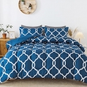 HYLEORY Printed Comforter Set Twin Size with 1 Pillow Sham – Reversible Cooling Down Alternative Bed Comforters for All Season – Lightweight – Machine Washable – Navy Blue @ $18.00