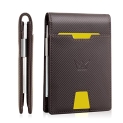 GOSALISU Wallet Mens Slim Rfid Minimalist Bifold leather Card Holder Wallets Front pocket Small Smart Thin Travel RFID blocking Purse with money clip ID window Gift Box @ $6.50