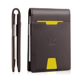 GOSALISU Wallet Mens Slim Rfid Minimalist Bifold leather Card Holder Wallets Front pocket Small Smart Thin Travel RFID blocking Purse with money clip ID window Gift Box @ $6.50