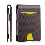 GOSALISU Wallet Mens Slim Rfid Minimalist Bifold leather Card Holder Wallets Front pocket Small Smart Thin Travel RFID blocking Purse with money clip ID window Gift Box @ $6.50