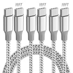 KYEHD USB C Cable 10 FT,3 Pack 60W USB C to USB C Cable Nylon Braided Type C Fast Charging Cord,USB C Charger Compatible iPhone 16/16 Pro/15/15 Pro/Plus/iPad/MacBook and More