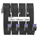 [Apple MFi Certified] iPhone Charger 6 feet 4Pack Lightning to USB Cable Nylon Braided Fast iPhone Charging Cables Cord for iPhone13 Pro Max/12 Pro/11 Mini/XR/Xs/X/8/7/Plus/6S/6/SE/iPad @ $5.39