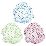 3PCS Shower Caps, Elastic Reusable Waterproof Plastic Shower Cap for Women Ladies Spa Salon (Red+Green+Blue) @ $2.99 ($1.00 / Count)