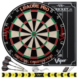 Viper League Pro Regulation Bristle Steel Tip Dartboard Starter Set with Staple-Free Bullseye @ $32.93