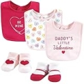 Hudson Baby Unisex Baby Cotton Bib and Sock Set, Be Mine Valentine, One Size