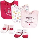 Hudson Baby Unisex Baby Cotton Bib and Sock Set, Be Mine Valentine, One Size