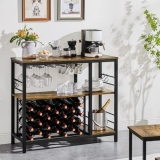 Yaheetech Wine Rack Table with Glasses Holder @ $89